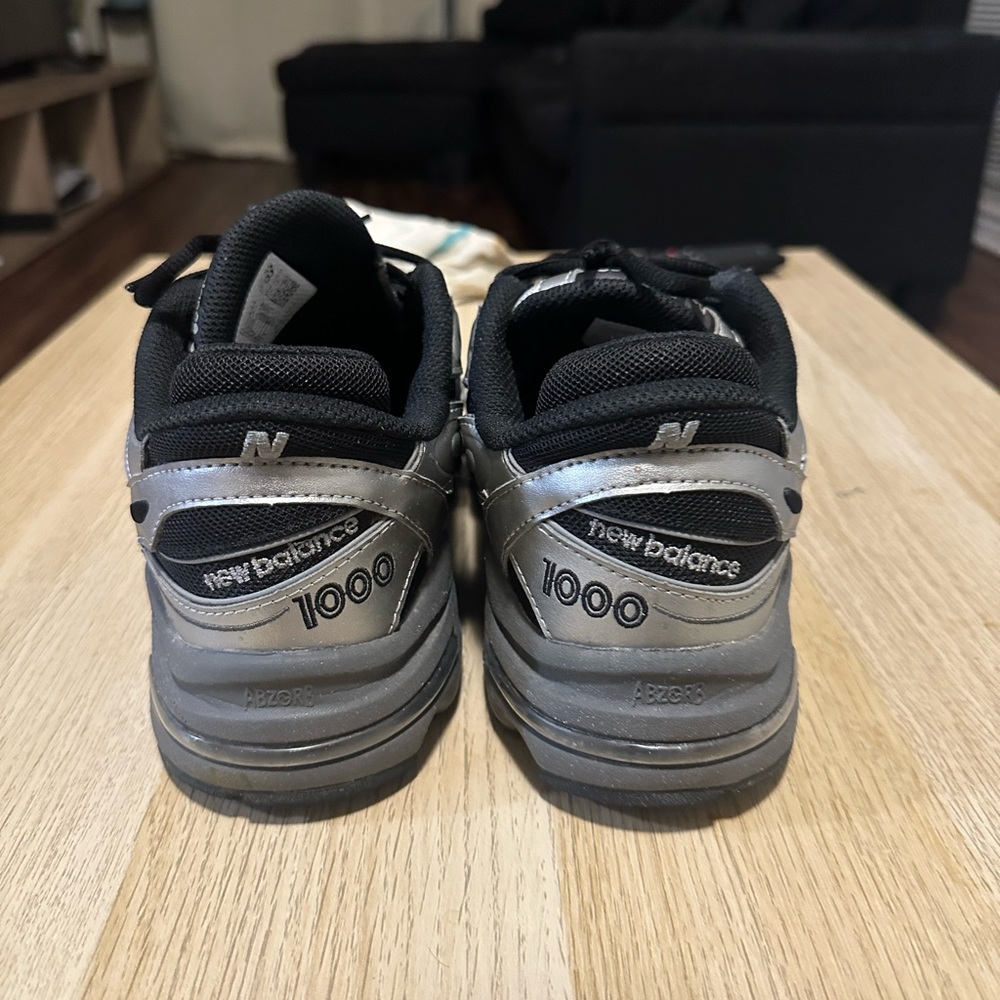 New Balance M1000 Sneakers - Metallic Silver and Black